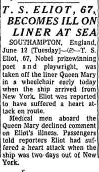 T.S. Eliot Cheats Death on Queen Mary
